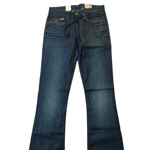 Retro G-Star 3301 Bell Bottom Flare Dark Vintage Blue Denim Jeans Sz 27 NWT